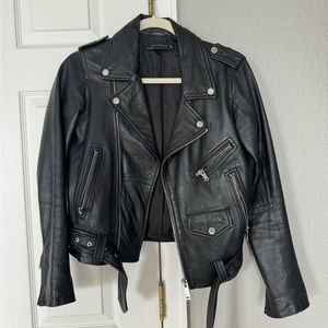 Zara Women’s Leather Biker Jacket